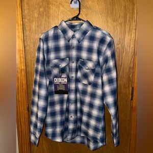 DIXXON The Midway Plaid Flannel Shirt Pearl Snap Up Size Medium NWT